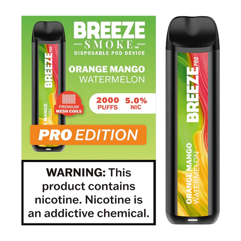 Breeze Smoke Pro 2,000 puffs 5% ORANGE MANGO WATERMELON