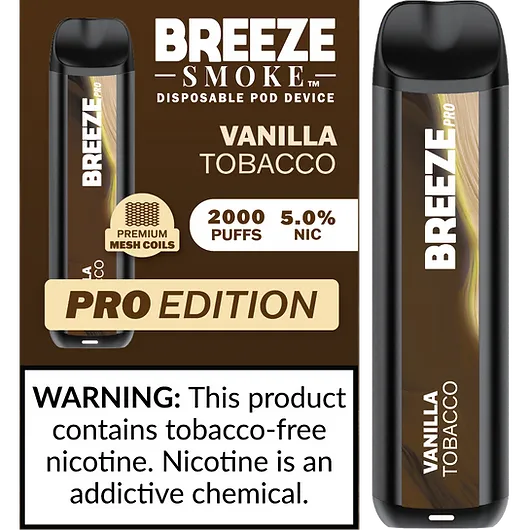 Breeze Smoke Pro 2,000 puffs 5% VANILLA TOBACCO