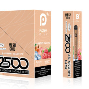 Posh Plus 5% Nic 2500 Puffs 6.5ml Raspberry Peach Ice